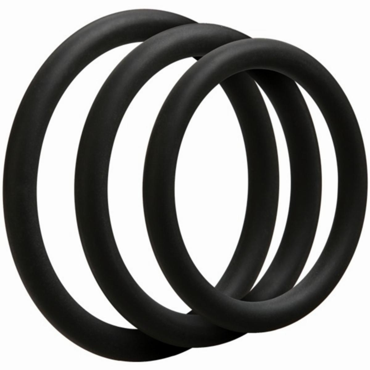 Doc Johnson - OptiMALE 3 C-Ring Set Dun - Zwart