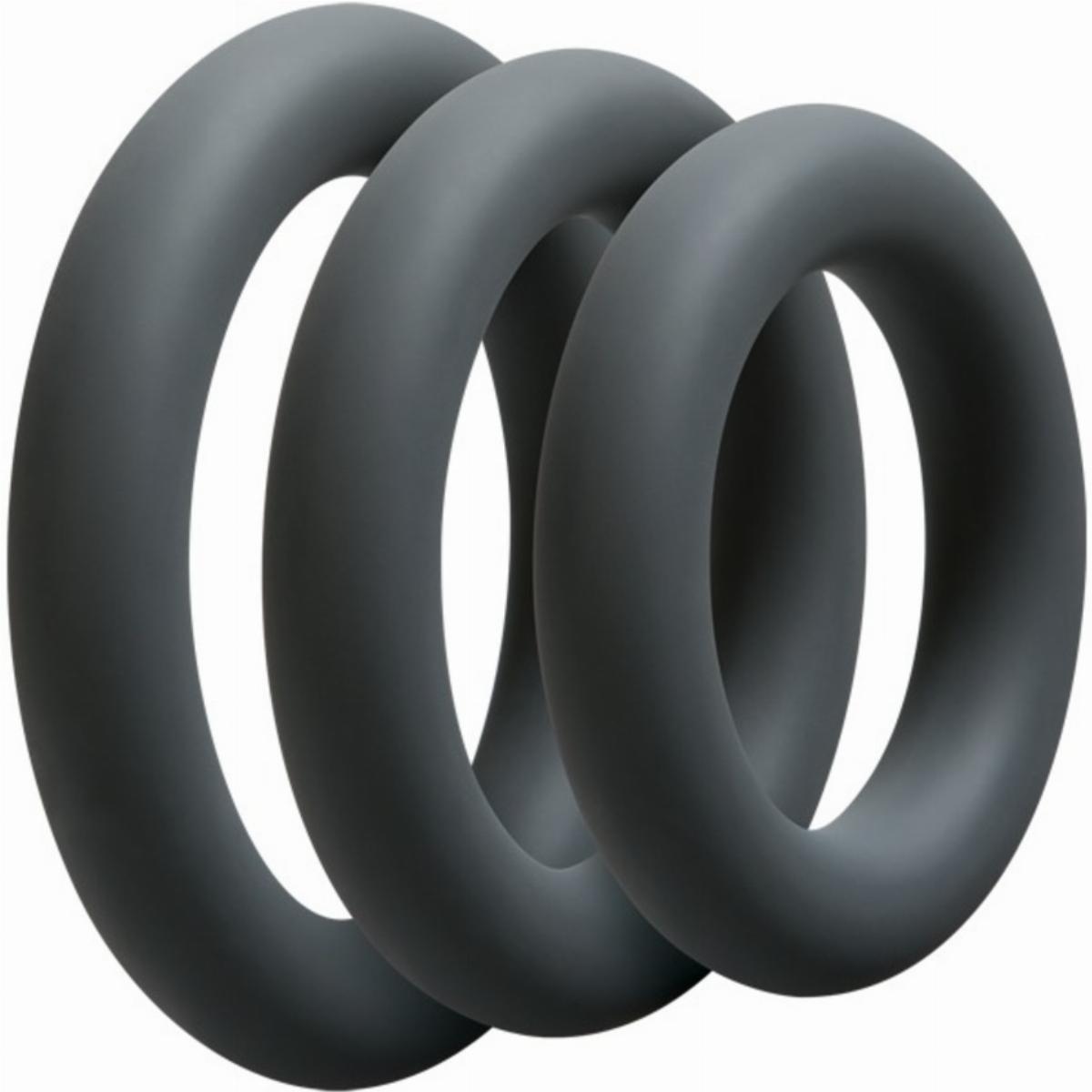 Doc Johnson - OptiMALE 3 C-Ring Set Dik - Grijs