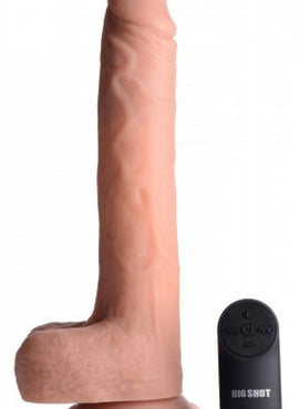 Vibrerende & Stotende Realistische XL Dildo met Zuignap en Ballen -16.5 cm